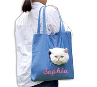 Sac bandoulière personnalisé avec Broderie de Lettres de nom,Pochette Portable pour félins Mignonne,Design Adorable Voyage en Plein air,Petits compagnons Promenade Canine Accessoires Chatons Chiots