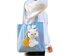 Sac bandoulière personnalisé avec Broderie de Lettres de nom,Pochette Portable pour félins Mignonne,Design Adorable Voyage en Plein air,Petits compagnons Promenade Canine Accessoires Chatons Chiots