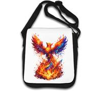 Sac bandoulière Phoenix Rising from Bright Flames Blanc