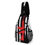 Sac Bandoulière Pistolet Drapeau Américain 4 Juillet, Réglable Sacoche Bandouliere Homme Multifonction Sacoche Homme Bandouliere pour École Femme Homme