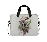 Sac bandoulière portable avec poignée et bandoulière pour ordinateur portable 15,6" avec fermeture éclair - Pic duveteux - Oiseau 3D