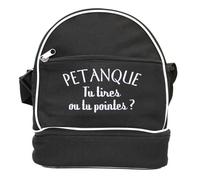 Patoutatis - Sac bandoulière pour 3 boules de pétanque - Tu tires ou tu pointes - noir Noir