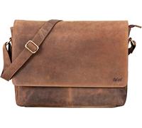 Sac bandoulière pour hommes et femmes Sac ordinateur portable en cuir véritable jusqu'à 15"" Sac messager avec bandoulière Sac de travail Sac de transport Sac à main Fox.[G535]