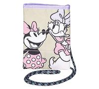 Sac Bandoulière pour Smartphone Minnie Mouse et Daisy - Gris et Rose - 10 x 18 x 1 cm - 100% Polyester - Fermeture Zip - Produit Original Conçu en Espagne