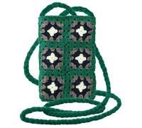 Sac Bandoulière pour Smartphone Tissé Motif Carreau Série SquareWeave Vert