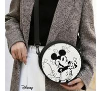 Sac bandoulière rond classique Disney Mickey Mouse, sac à dos rond multifonctionnel et léger, en polyester durable, idéal pour les déplacements, les courses, avec fermeture éclair Polyester