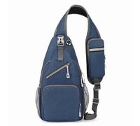 Sac bandoulière, Sac Banane, Durable, imperméable, Grande capacité, Respirant, bandoulière pour randonnée, Voyage, activités de Plein air, Gris foncé, Gris Clair, Bleu foncé, Noir (Bleu)