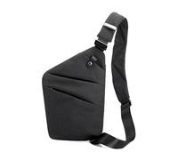 Sac bandoulière Sac de poitrine ultra fin antivol for homme, petit sac à bandoulière, for voyage et sport(Black Right)