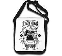 Sac bandoulière Skull Drummer Bring The Beat Born to Be Drummer Blanc