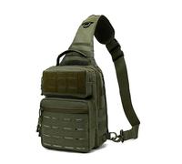 Sac bandoulière tactique MOLLE EDC, petit sac de poitrine, vert,Green | Sac bandoulière 600D résistant à l'eau, 12×9,5×6 pouces (H×L×P), compact pour les trajets quotidiens et l'utilisation en exté