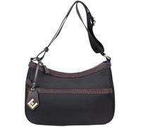 Sac bandoulière - Ted Lapidus - Cancal - Effet banane - Toile - Noir