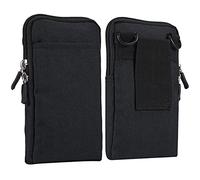 Sac Bandoulière Telephone Portable Homme, Pochette Smartphone Ceinture, Imperméable Étui de Ceinture Téléphone Noir Sacoche Bandouliere Homme Sac Banane Portefeuille Sac de Messager Coque avec Boucle