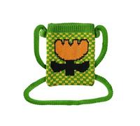 Sac Bandoulière Tissu pour Smartphone Motif Fleur Tulipe Vert