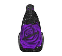 Sac Bandoulière Univers De La Roses Violette Réglable Sac À Dos De Voyage Léger Sacoche Porté Épaule pour Voyage Cyclisme École 19X39Cm