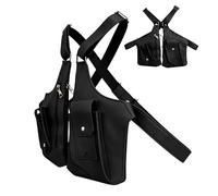 Sac Baudrier Double Épaule,Porte-Équipement Antivol Sécurisé - Étui de Transport Polyvalent,pour Voyage Randonnée Sport Vélo Motos Argent Téléphone Clés