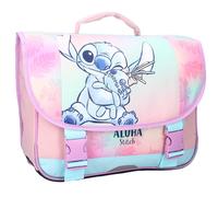Sac Besace Scolaire Stitch Aloha 38 Cm À 2 Compartiments Bleu Lavande TU