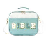 Sac biblique avec sangle, grand cas de livre à fermeture éclair, poignée réglable pour transporter à l'église (organisateur de l'étude)