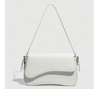 Sac bordeaux minimaliste de couleur unie, sac à bandoulière à rabat, sac baguette, sac à main, sac sous le bras, sac carré en texture de cuir PU, sac en cuir verni motif crocodile en PU, matériau élég