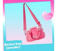 Sac Boston rose de la collection Barbie Sun Shine, sac à main brillant en matériau PU, polyvalent pour les déplacements quotidiens et les sorties (1 pièce) Taille UniqueUnicolorePolychlorures de vinyl