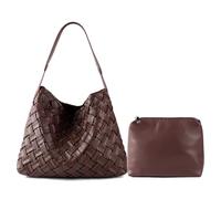 Sac Boston tissé en cuir végétalien pour femme, sac à bandoulière, sac à bandoulière, sac à bandoulière décontracté, B-café.