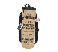 Sac bouteille isotherme marron de 1,5L avec message