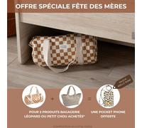 Sac Bowling En Coton Imprimé Carreaux Caramel TU