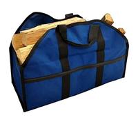 Sac Bûche Cheminée Fourre-tout, Sac de Rangement pour Bois de Cheminée, Panier Bûche de Transport Bois de Chauffage Foyer Accessoires pour Poêle à Bois, 48x28x32cm,Bleu
