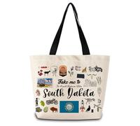 Sac Cabas Emmène-Moi Au Dakota Du Sud Durable Sac De Voyage Avec Poches Bandoulière Sacs Pour Maman L‘École Homme