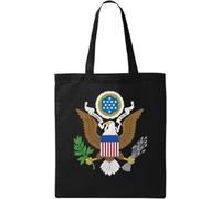 Sac cabas en coton écologique naturel avec blason des États-Unis d'Amérique Noir, Noir , Taille unique