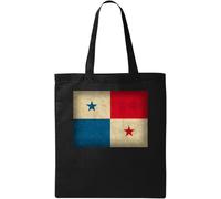 Sac cabas en coton écologique naturel drapeau panama noir, Noir , Taille unique