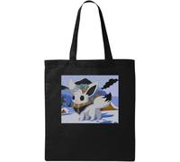 Sac cabas en coton écologique naturel noir réveillon de Noël, Noir , Taille unique