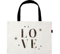 Sac Cabas en Toile Blond Amsterdam - Collection Noir & Blanc - Illustration Love - Sac en Coton - Tote Bag Artisanal - Idée Cadeau Tendance