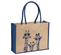 Sac Cabas en toile de Jute Naturel, Pliable et étanche, grande Capacité Motif Girafes