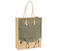 Sac Cabas en toile de Jute Naturel, Pliable et étanche, grande Capacité Motif Zèbre, Sac shopping