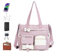 Sac Cabas En Toile Grande Capacité Imperméable En Toile Et Nylon Réglable | Sacs Cabas Pour Ordinateur Portable Travail École Pour Garçons Filles Ados Étudiants