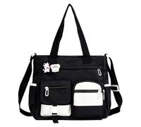 Sac Cabas En Toile Tote Bag Toile Et Nylon Réglable À La Mode Multiples | Sacs Cabas Pour Ordinateur Portable Travail École Pour Garçons Filles Ados Étudiants