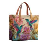 Sac Cabas Femme - Vintage Campagne Rustique Pochette | 31x29cm Grande Capacité Porté Épaule | Léger Floral Bandoulière | Pour Trajet Travail Achats Rendez-vous Fête Mariage Vacances Plage Pique-nique