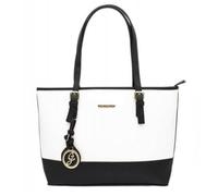 Sac Cabas Femmes Gallantry Blanc - Bandes Bicolore Saffiano