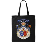 Sac cabas Grand Royal - Armoiries de France et de Navarre - Coton naturel écologique - Noir, Noir , Taille unique