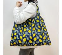 Sac cabas imprimé citron, sac d'école, sac à dos retour à l'école, grande capacité, léger, portable, style classique casual, convient aux adolescentes, femmes, étudiantes. Parfait pour la rentrée scol