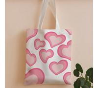 Sac cabas imprimé cœur, sac d'école. Grande capacité, portable, pliable, style classique décontracté. Convient aux adolescentes, femmes, étudiantes. Parfait pour la rentrée, le premier jour d'école, l