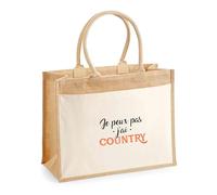 Sac Cabas Jute avec poche Je peux pas j’ai country | Bag | Idée Sac Jute avec Poche Cadeau Anniversaire Plage Marché Fête Original Famille Travail Départ Collègue Retraite