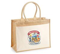 Sac Cabas Jute avec Poche Mon truc à moi : C'est la Peinture Mon truc à moi - Activité | Toile Jute et Coton 21 L Fond Plat Anses 65 cm | Marché Courses Plage | Idée Cadeau Peintre Maîtresse Noël