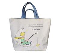 KIUB Grand sac cabas Petit Prince pêchant des étoiles - fond large de 18CM - coton de très bonne qualité