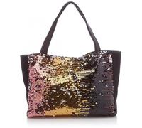 Sac Cabas - LE TEMPS DES CERISES - METALIK 1 - Noir/Taupe - 100% polyester - Porté épaule