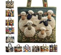 Sac cabas matelassé à imprimé numérique de la série Sheep, grand volume, sac épaule simple, pratique polyvalent pour shopping, sorties en famille et événements formels comme mariage ou fête
