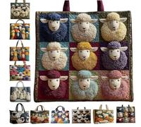 Sac cabas matelassé à imprimé numérique de la série Sheep, grand volume, sac épaule simple, pratique polyvalent pour shopping, sorties en famille et événements formels comme mariage ou fête