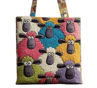Sac cabas matelassé à imprimé numérique de la série Sheep, grand volume, sac épaule simple, pratique polyvalent pour shopping, sorties en famille et événements formels comme mariage ou fête