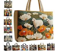 Sac cabas matelassé à imprimé numérique de la série Sheep, grand volume, sac épaule simple, pratique polyvalent pour shopping, sorties en famille et événements formels comme mariage ou fête