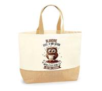 Sac cabas - PLANETEE - Blandine Chouette grain - Jute - Beige - Imprimé en France